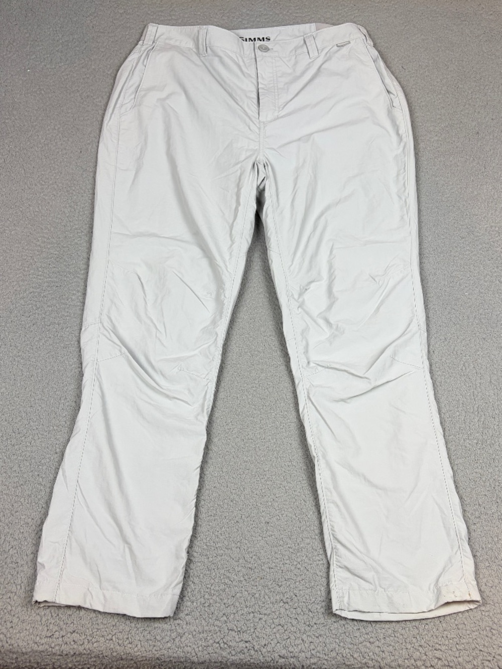 Simms Pants Mens 36x30 Gray Fishing Pants 100% Nylon Outdoors Casual Pockets